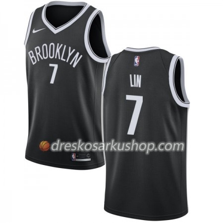 Muški NBA Dres Brooklyn Nets Jeremy Lin 7 Nike 2017-18 Crna Swingman